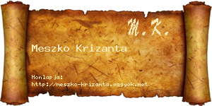 Meszko Krizanta névjegykártya
